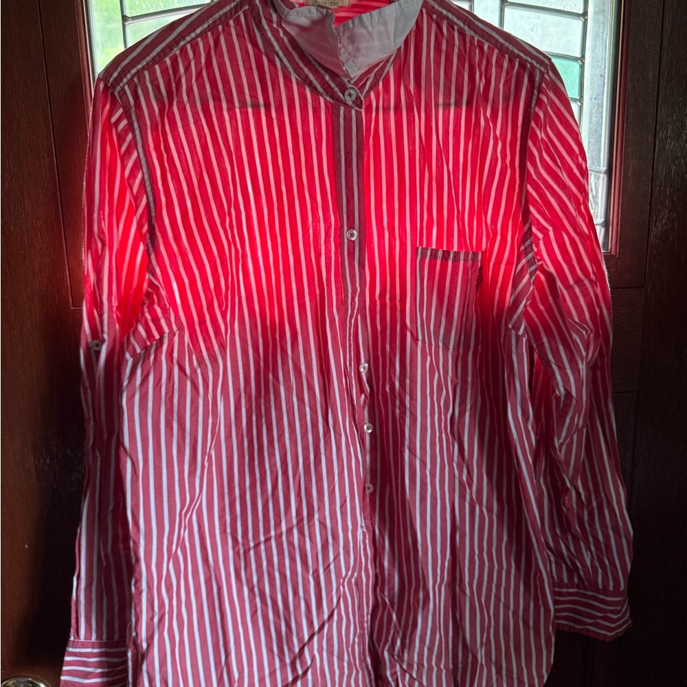 U.S. Polo Assn. Red and White Lightweight Shirt Jacket